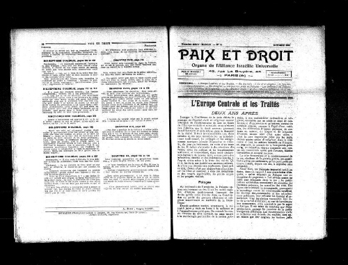 Paix et Droit.  (01/10/1921)